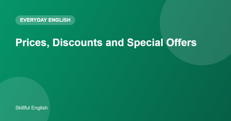 Prices, Discounts and Special Offers in English